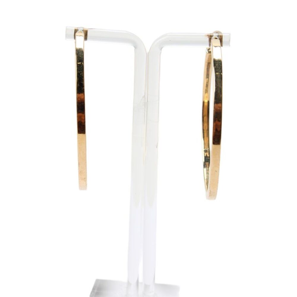 Jennifer Fisher Womens Gold Tone + 14K Posts Square Edge Hoops 2"